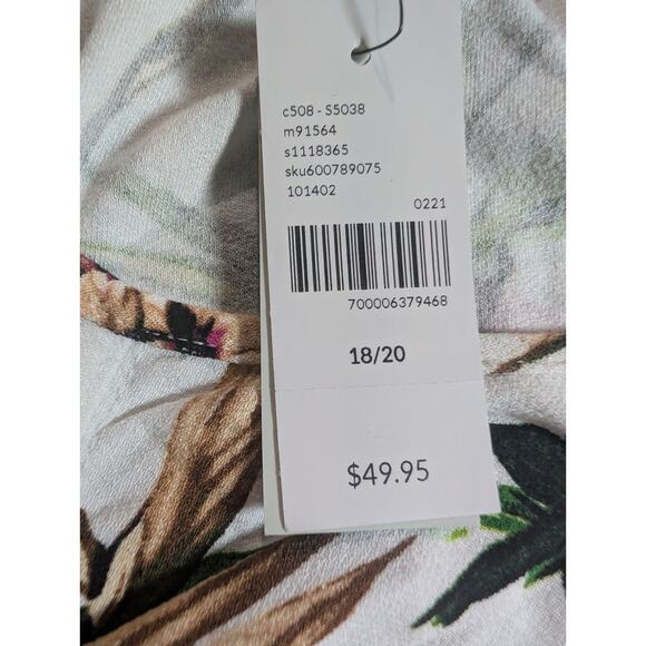 Lane Bryant Rayon Top Floral Women's Plus Size 18 20 1X Short Ruched Sleeve NWT - Picture 9 of 16